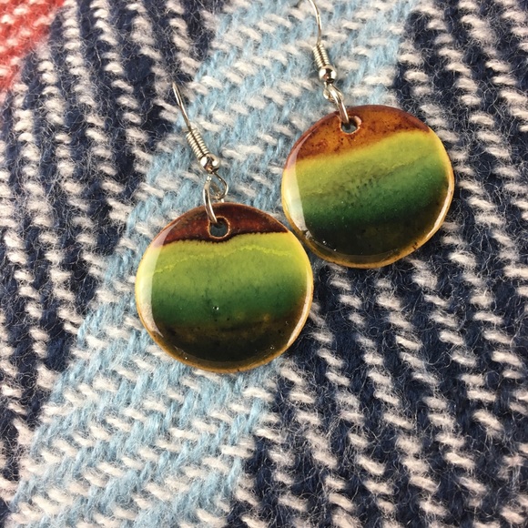 Colorful Chilean Pottery Earrings - Picture 3 of 5
